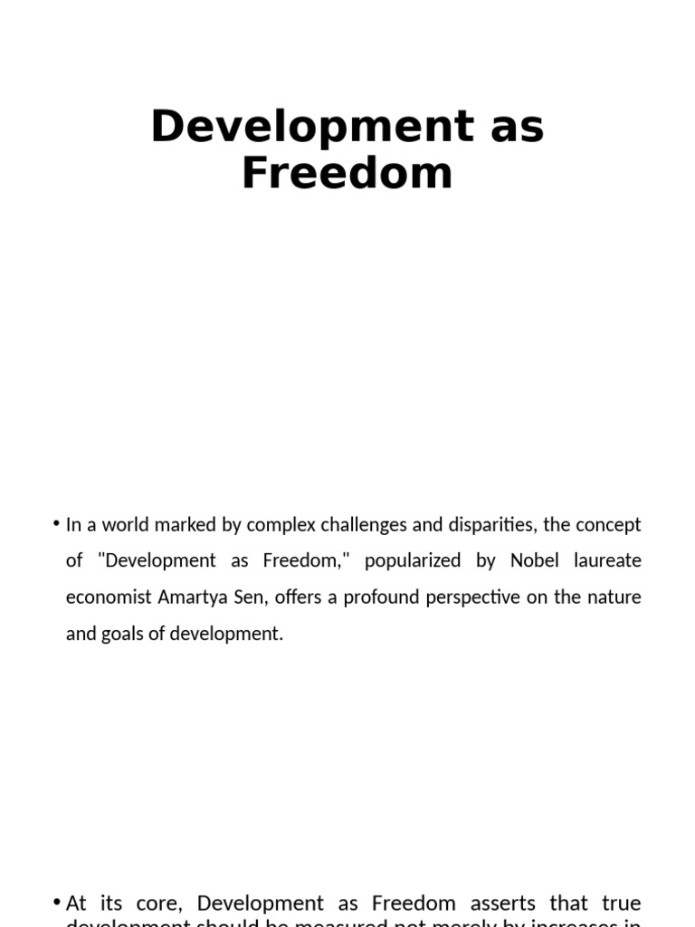Development as Freedom | PDF | Sustainability | Sustainable Development