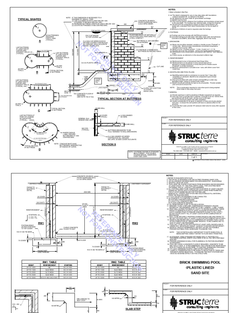 Old Structerre Details - Pools | PDF | Concrete | Brick