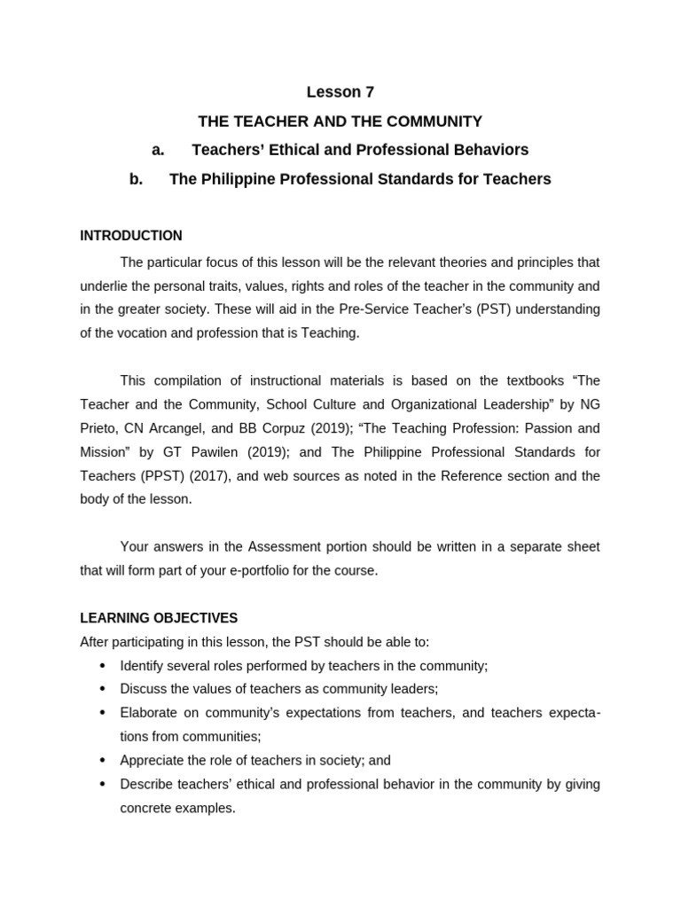 Community Expectations Of Teachers Pdf Pedagogy Teachers