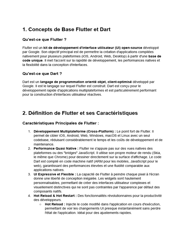 Introduction à Flutter et Dart | PDF | Logiciel multiplateforme ...
