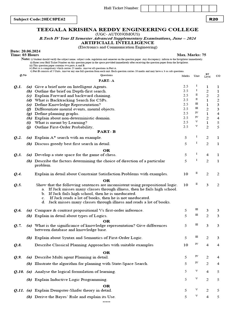 Artificiall Intelligence 250227 104327 | PDF | Logic | First Order Logic