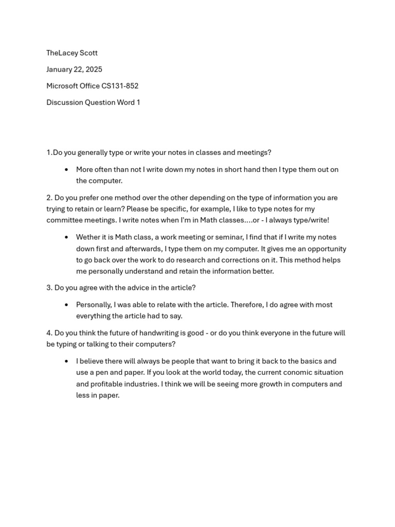 Note-Taking Methods: Writing vs. Typing | PDF