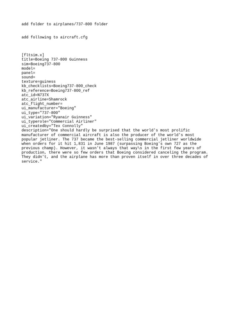 Boeing 737-800 Guinness Installation Guide | PDF