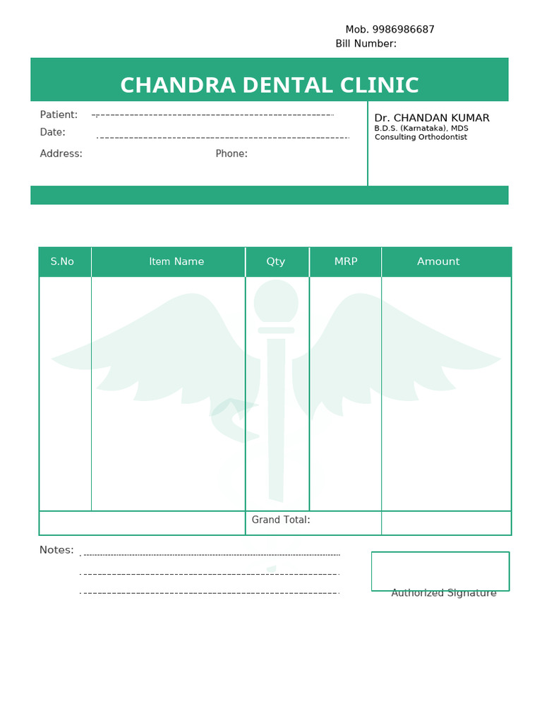 Medical Bill Format in Word | PDF