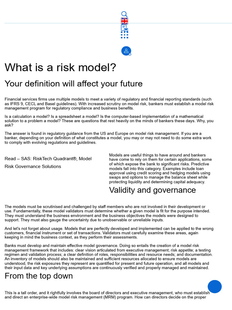 Model Risk Management in Banking | PDF | Risk | Banks
