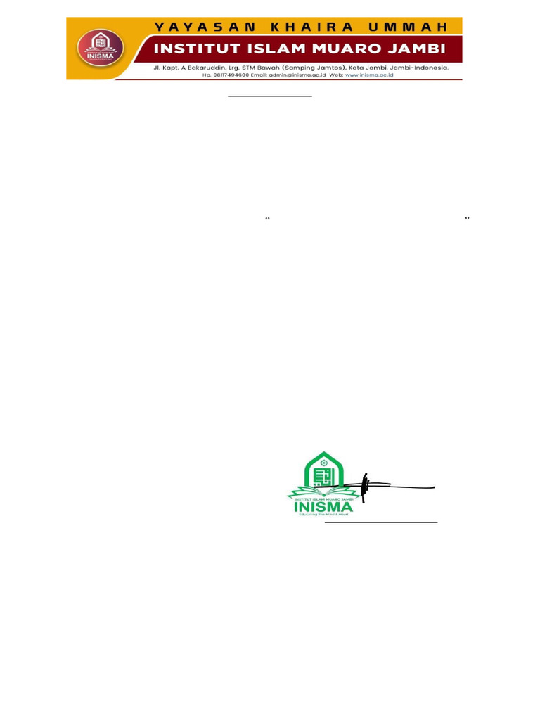 Kewajiban Hadir Grand Launching INISMA | PDF
