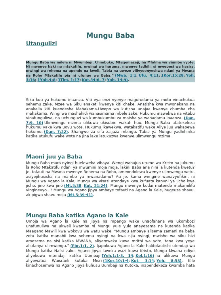 Mungu Baba | PDF