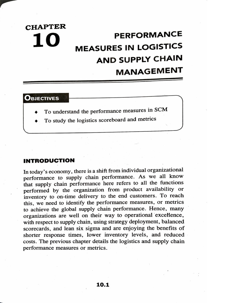 Performance Measures in Logistics and Supply Chain Management | PDF ...