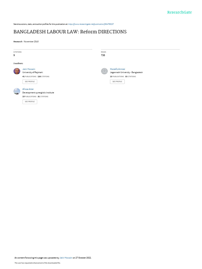 Bangladesh Labour Law Reform Directions Pdf Cost Of Living Labour Law