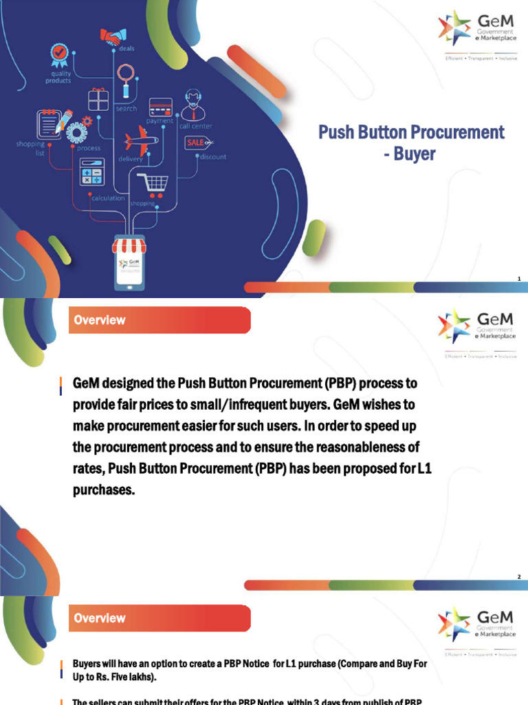 Push Button Procurement Overview | PDF | Procurement | Prices