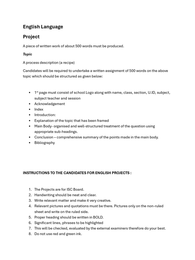 English Language ISC Project | PDF