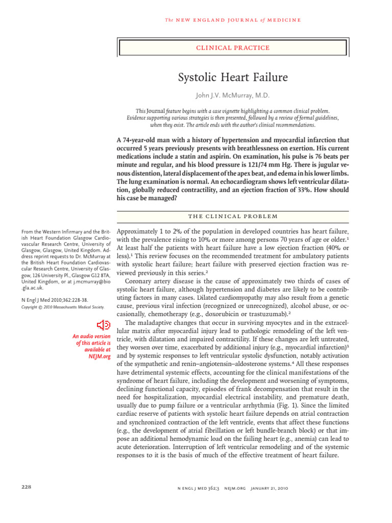 Systolic Heart Failure | PDF | Heart Failure | Myocardial Infarction