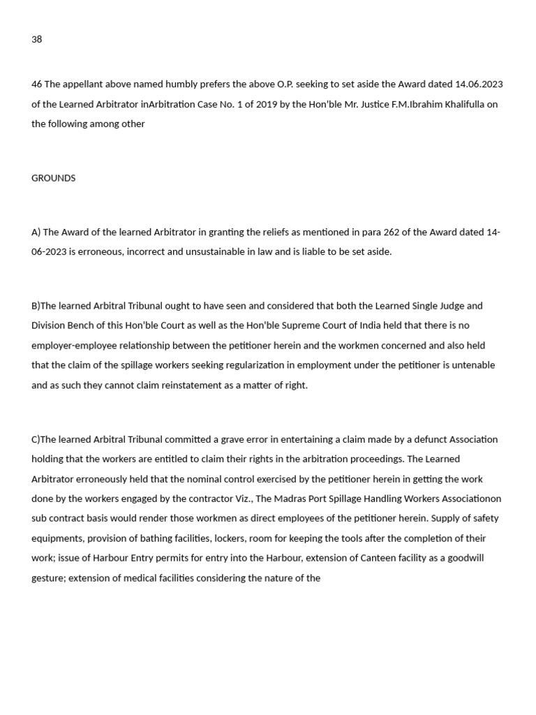 Petition to Set Aside Arbitration Award | PDF | Arbitration | Arbitral ...