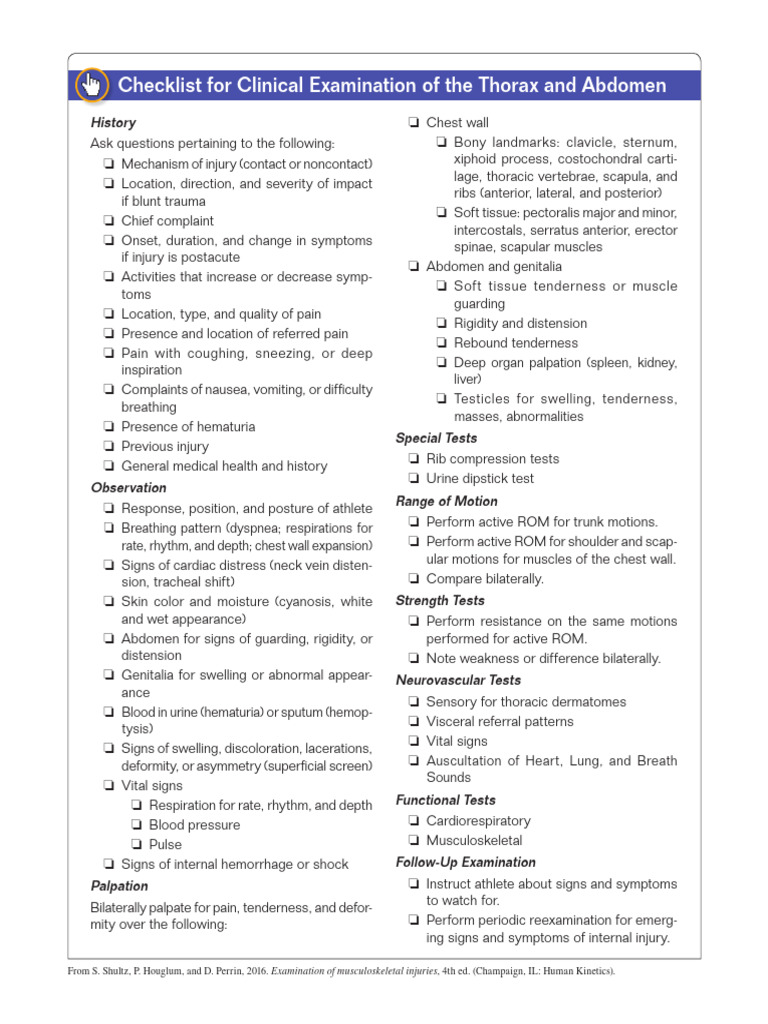 Checklist 20 2 | PDF | Thorax | Medical Specialties