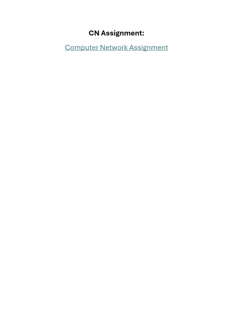 CN Assignment | PDF