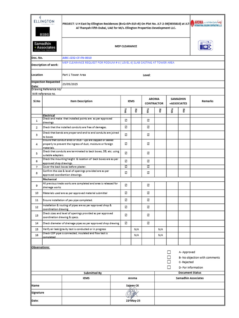 AIBC J232 CF FN 0010 MEP Clearence P4 Slab Casting | PDF | Building ...