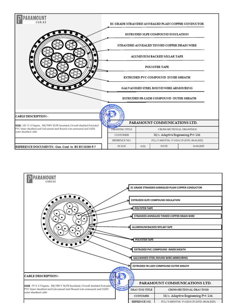 XLPE Insulated Cable Specifications | PDF | Wire | Electrical Conductor