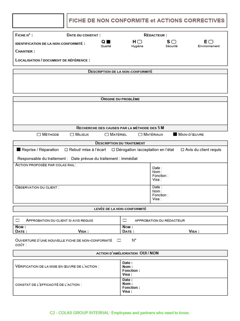 Fiche de Non-Conformité et Actions | PDF