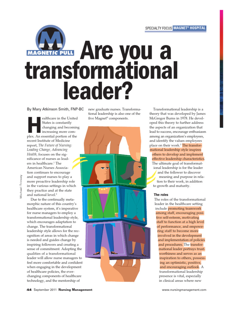 Transformational Leadership in Nursing | PDF | Nursing | Leadership