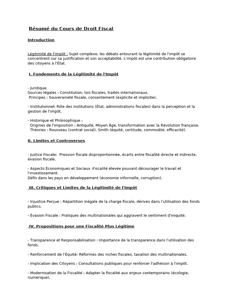 Légitimité et Sources du Droit Fiscal | PDF | Impôts | Impôt sur le revenu