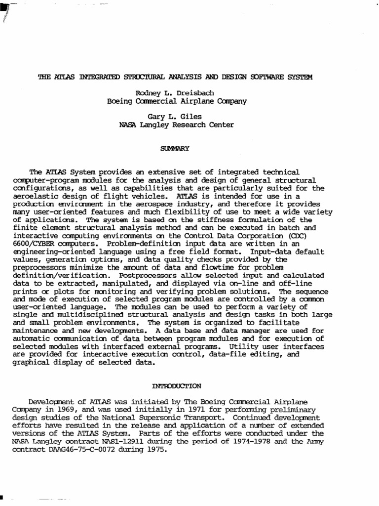 Overview of ATLAS Aerospace Design System | PDF | Structural Analysis ...