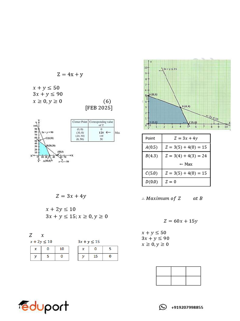 Linear Programming Problem Solutions | PDF | Linear Programming ...