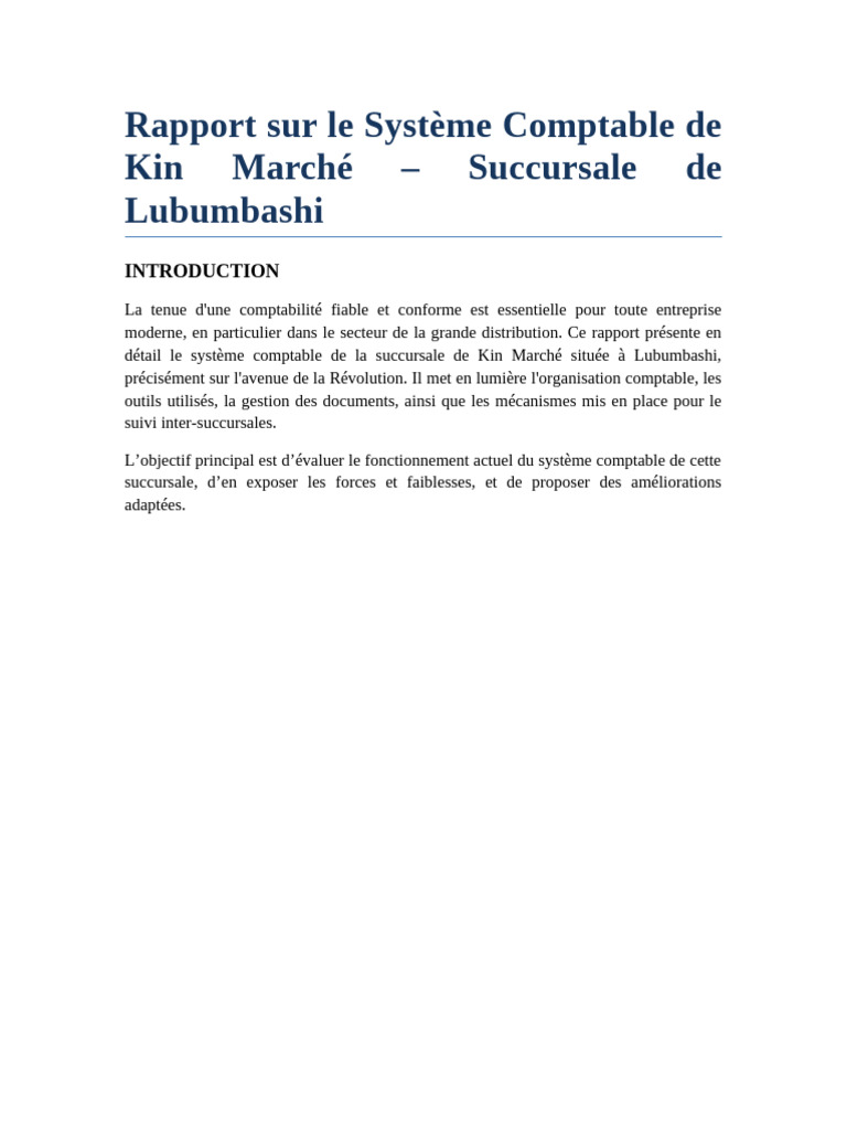Kin_Marche_Lubumbashi_Systeme_Comptable_Revu | PDF | Banques | Facture