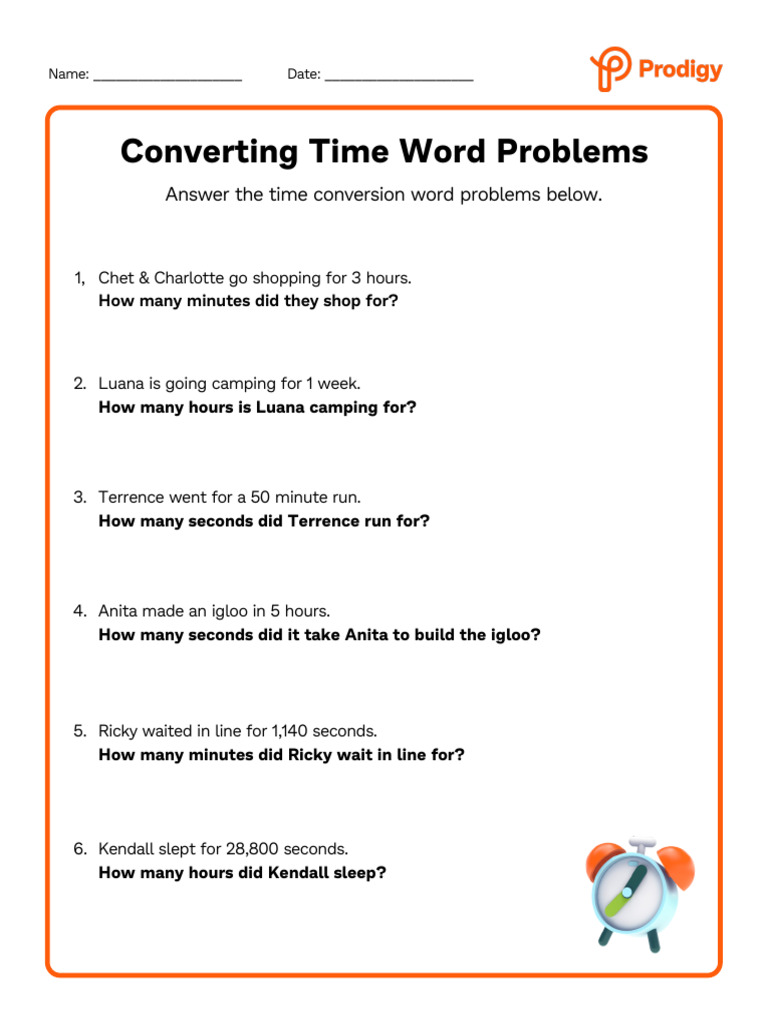 Time Conversion Word Problems | PDF