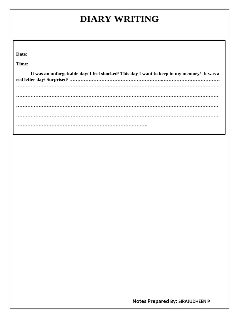 Diary Writing | PDF