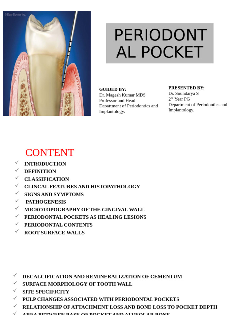 Classification of Periodontal Pockets | PDF | Periodontology | Dental ...