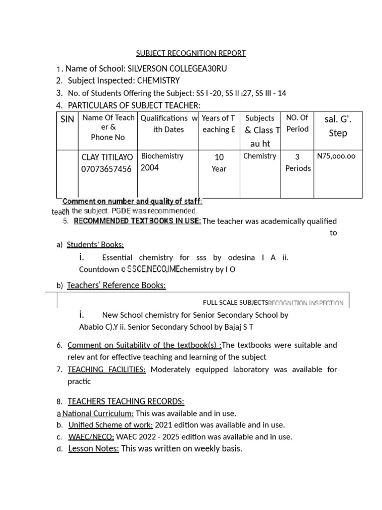 Chemistry Subject Inspection Report | PDF | Petroleum | Cracking ...