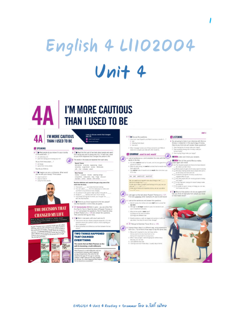 ENG 4 Unit 4 Reading+Grammar | PDF
