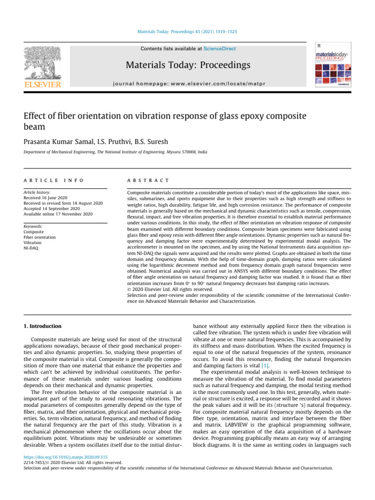 Fiber Orientation's Impact on Composite Vibration | PDF | Composite ...