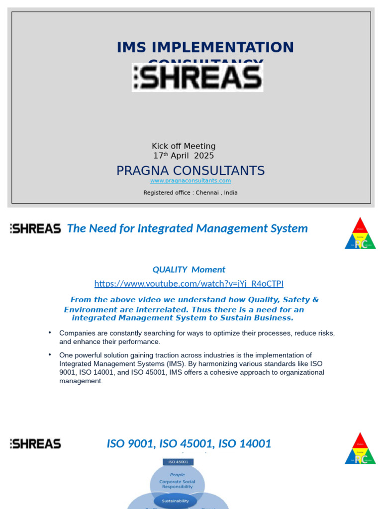 Integrated Management System Consultancy | PDF | Internal Audit | Risk