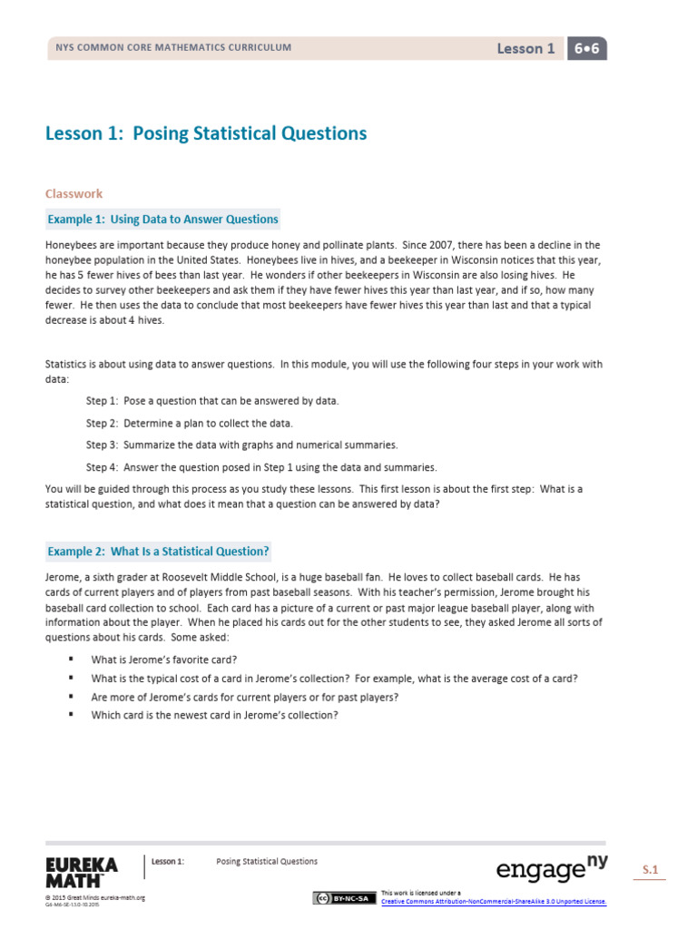 Posing Statistical Questions in Class | PDF | Heart Rate | Beehive