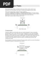 Types and Functions of Base Plates | PDF | Column | Bending