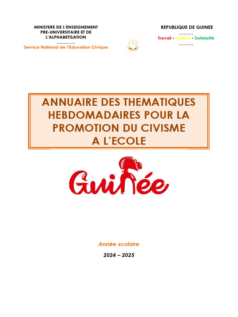 ANNUAIRE Civique 2024 2025 Validé | PDF | Environnement naturel | Des ...