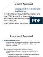 Thesis investment appraisal