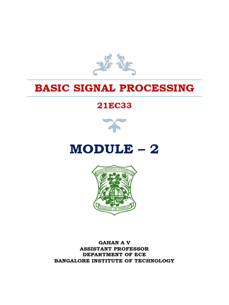 Basic Signal Processing Module 2 | PDF