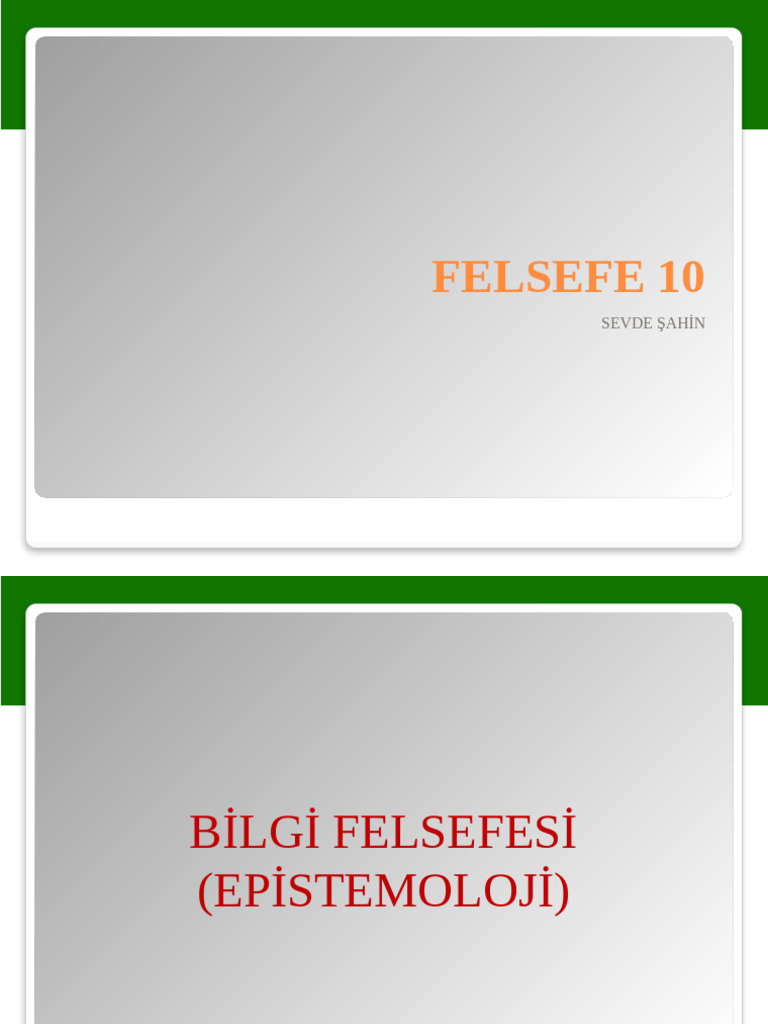 Bilgi Felsefesi 2025 | PDF