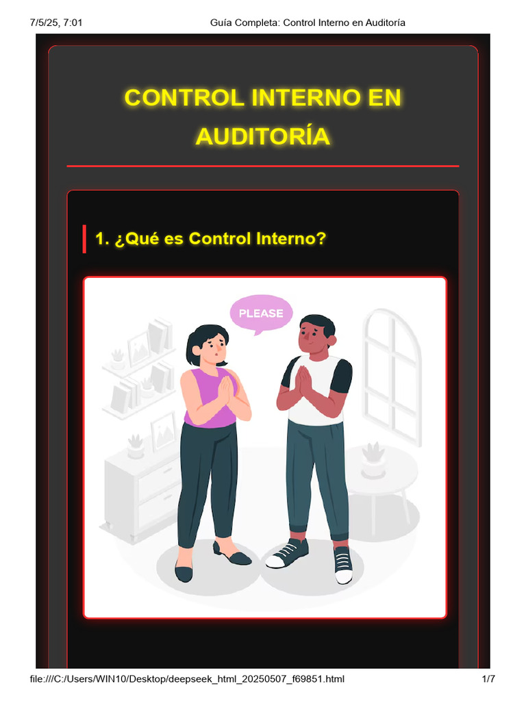 Guía Completa - Control Interno en Auditoría | PDF | Auditoría