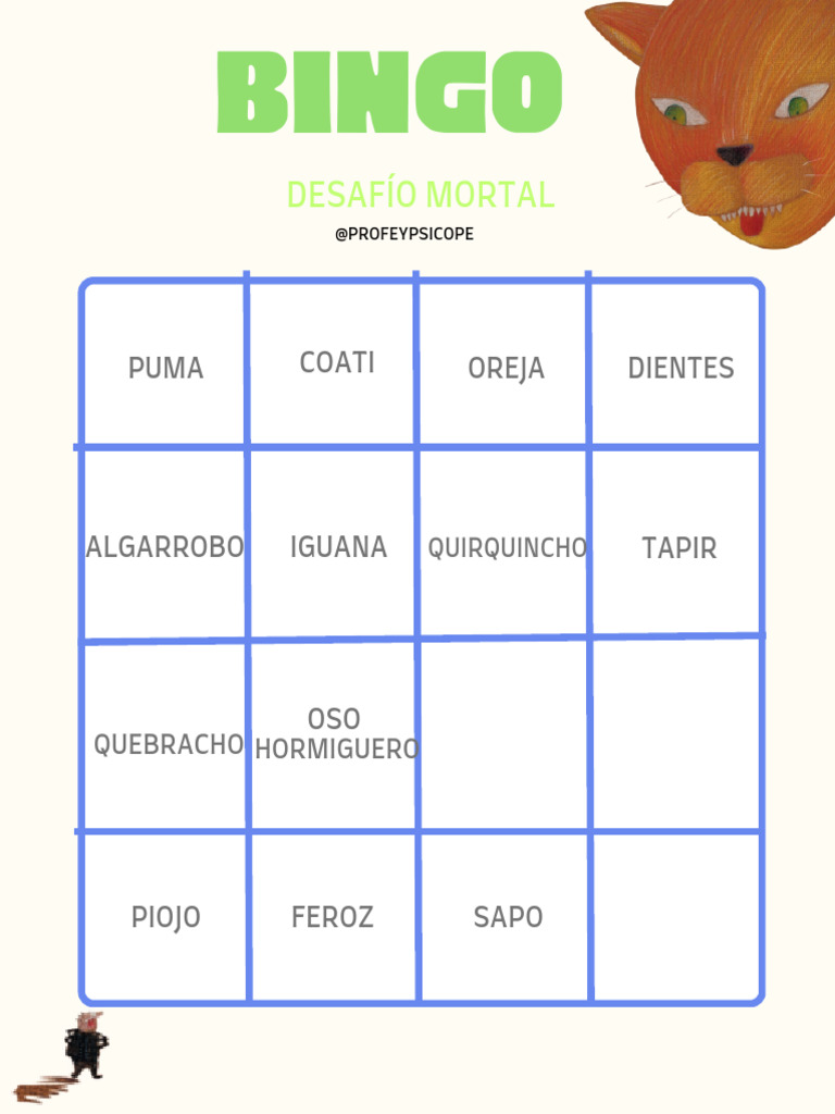 Bingo Desafio Mortal PDF | PDF | Juegos de azar | Juegos de azar