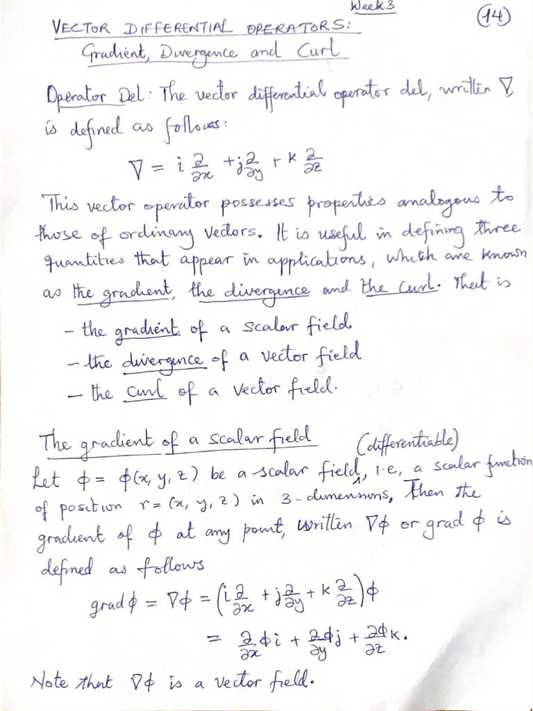 Vector Differential Operators Explained | PDF | Calculus | Operator Theory