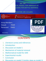 Mathematical Model For Abrasive Jet Machining Ajm For Brittle Material