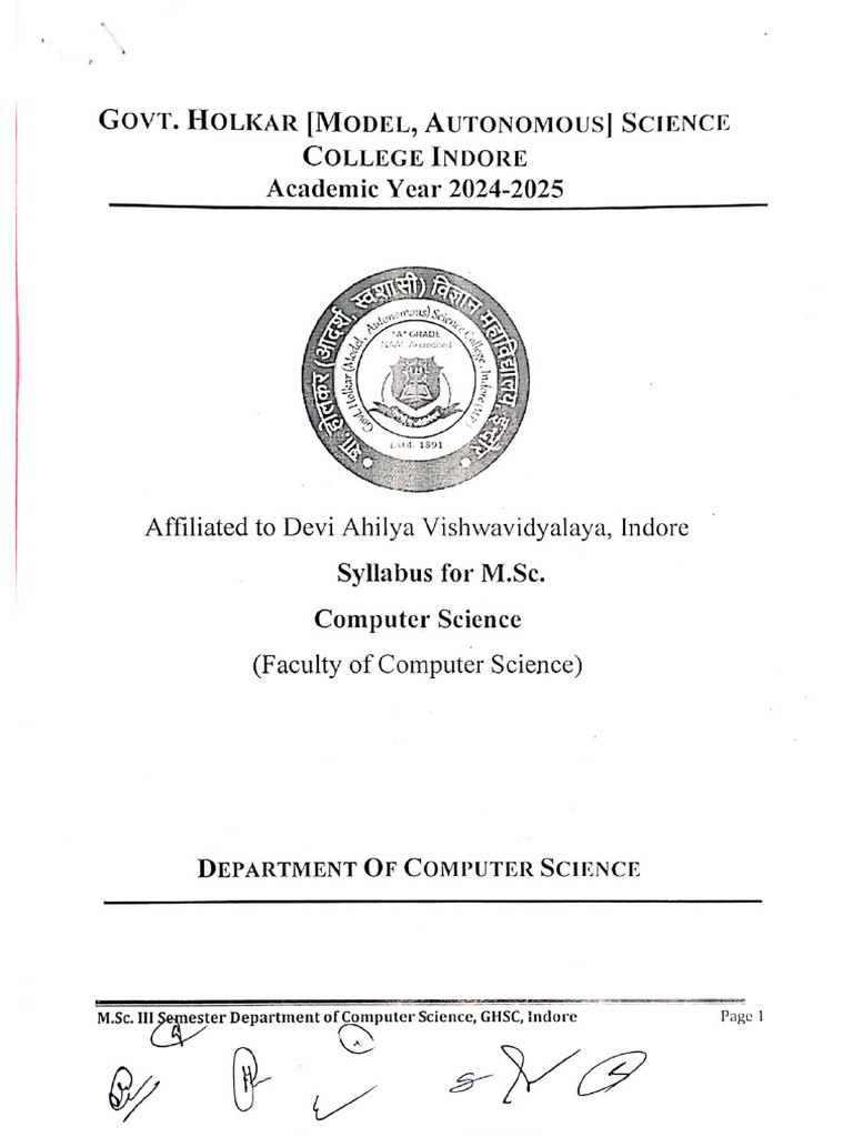 MSC 3 SEMESTER - Syllabus COMPUTER - SCIENCE | PDF
