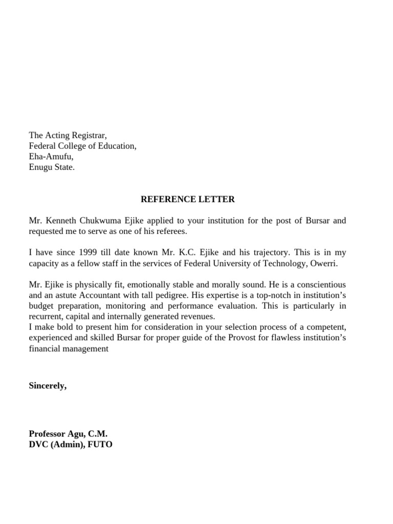 Reference Letter | PDF