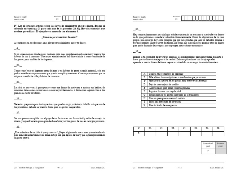 Claves para mejorar tus finanzas personales | PDF | Presupuesto | Dinero