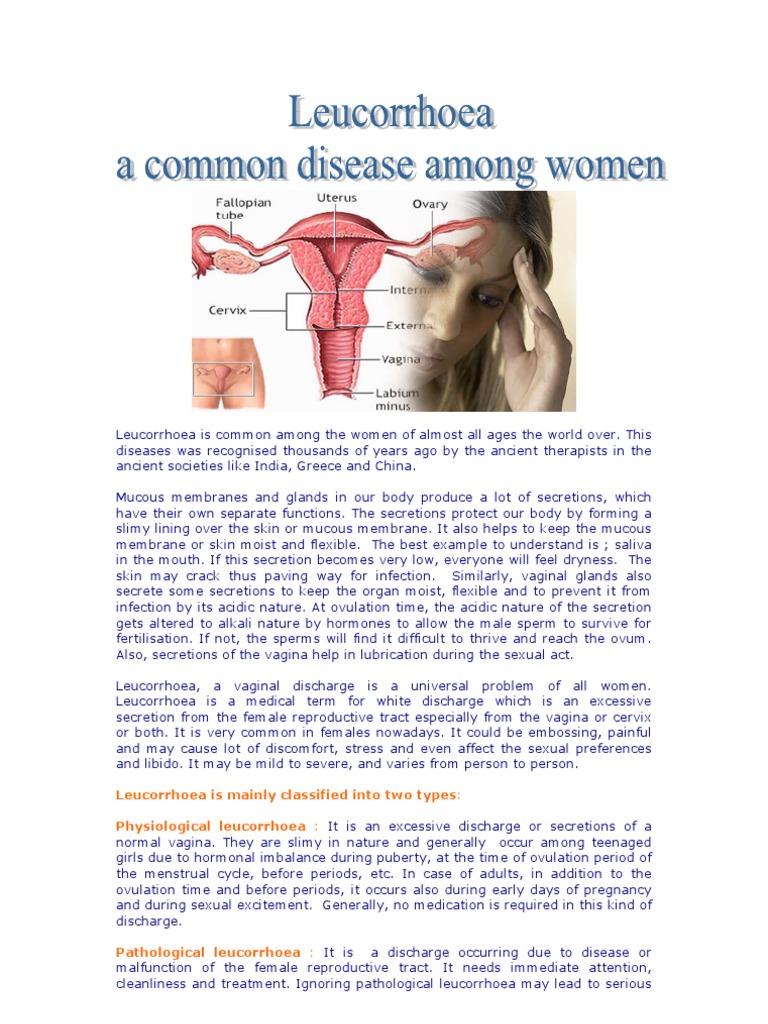Leucorrhoea | PDF | Vagina | Menstrual Cycle