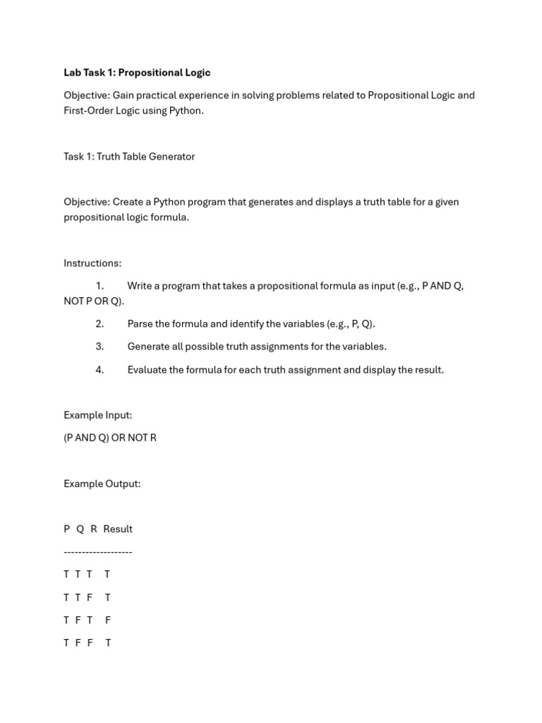 Propositional Logic and Fuzzy Sets in Python | PDF | Fuzzy Logic | Logic