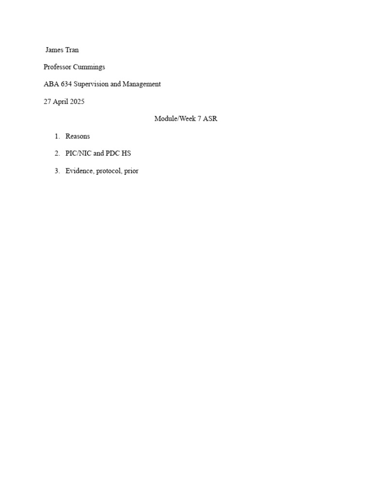 Supervision and Management ASR Overview | PDF